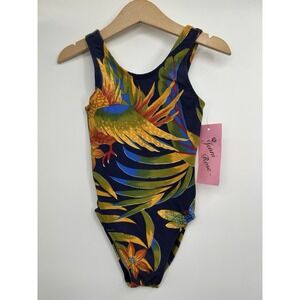 Girls Dance Leotard Size 4-6 Tropical Print